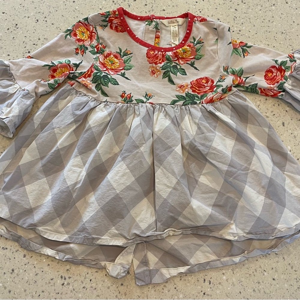 Floral and Checkered Kids Top- Matilda Jane